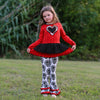 AnnLoren Girls Boutique Winter Damask Holiday Heart Polka Dots Herringbone Tunic and Legging Set