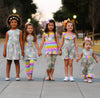 AnnLoren Little Toddler Big Girls' Unicorns Rainbow Dress Leggings Boutique Clothing Set