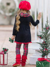 Truck Tunic Plaid Leggings & Scarf 3 Pcs Set