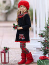 Truck Tunic Plaid Leggings & Scarf 3 Pcs Set