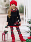 Truck Tunic Plaid Leggings & Scarf 3 Pcs Set