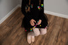 Black Tutu For Girls With Pom Poms and Bow Hair Tie | 2Pcs Set