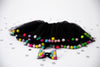 Black Tutu For Girls With Pom Poms and Bow Hair Tie | 2Pcs Set