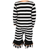 AnnLoren Baby Girls Friendly Ghost Halloween Striped Cotton Romper