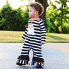 AnnLoren Baby Girls Friendly Ghost Halloween Striped Cotton Romper