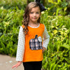 AL Limited Girls Halloween Thanksgiving Orange Pumpkin Top & Black Ruffle Pants Outfit