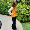 AL Limited Girls Halloween Thanksgiving Orange Pumpkin Top & Black Ruffle Pants Outfit