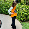AL Limited Girls Halloween Thanksgiving Orange Pumpkin Top & Black Ruffle Pants Outfit
