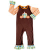 AL Limited Baby Girls Orange Pumpkin Thanksgiving Autumn Holiday Cotton Romper