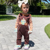 AL Limited Baby Girls Orange Pumpkin Thanksgiving Autumn Holiday Cotton Romper