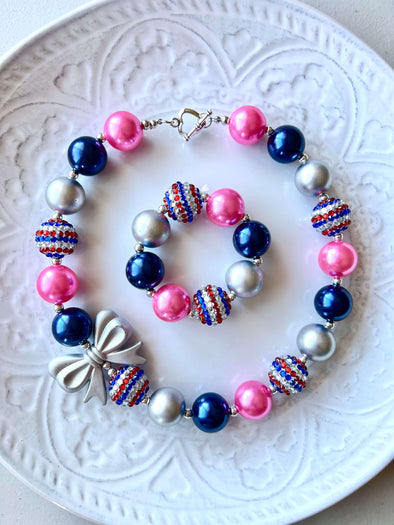 Red Blue Green Bubblegum Necklace