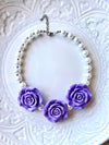 Purple Rose White Bubblegum Necklace