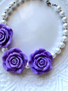 Purple Rose White Bubblegum Necklace