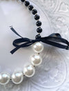 White Black Bow Bubblegum Necklace