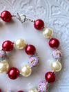 Red White Chunky Necklace