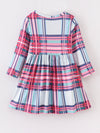 Red Green Plaid Twirl Dress