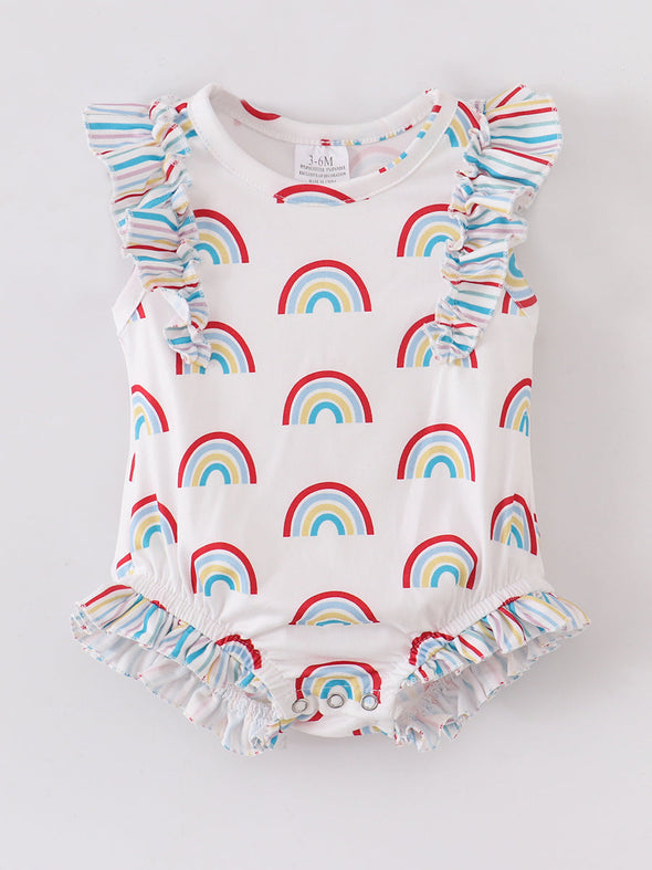 Rainbows & Stripe Ruffles Romper