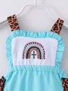 Cross Rainbow Leopard Ruffle Romper