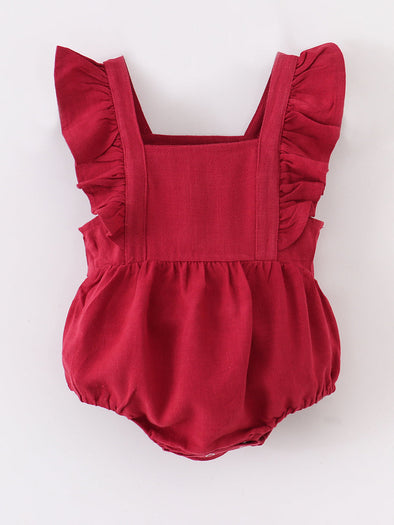 Red Ruffle Baby Romper