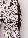 Mooody Cow Print Tassel Bell Bottom Set