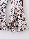 Mooody Cow Print Tassel Bell Bottom Set
