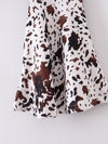 Mooody Cow Print Tassel Bell Bottom Set