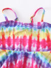Tie-dye Ruffle Swimsuit Set