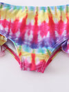 Tie-dye Ruffle Swimsuit Set