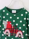 Christmas Truck Polka Dots Baby Romper