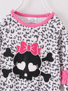 Skull Bow Leopard Baby Onesie