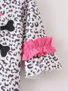 Skull Bow Leopard Baby Onesie