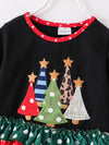 Christmas Tree Polka Dots Girl Ruffle Pant Set