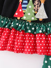 Christmas Tree Polka Dots Girl Ruffle Pant Set