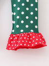 Christmas Tree Polka Dots Girl Ruffle Pant Set