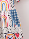 Rainbow Heart Polka Dots Twirl Dress