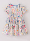 Rainbow Heart Polka Dots Twirl Dress