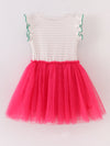 Watermelon Stripe Ruffle Tutu Dress