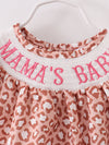 MAMA'S GIRL Leopard Smocked Baby Onesie
