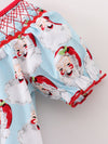 Blue Santa Claus Smocked Baby Onesie