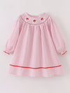 Polka Dot Santa Smocked Girl Dress
