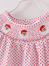Polka Dot Santa Smocked Girl Dress