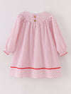 Polka Dot Santa Smocked Girl Dress