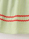 Christmas Santa Claus Green Plaid Girl Smocked Dress