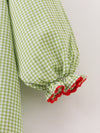 Christmas Santa Claus Green Plaid Girl Smocked Dress