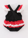 Black Minnie Ruffle Baby Romper Bubble