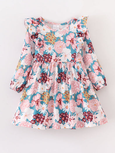 Floral Ruffle Twirl Dress