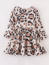 Light Tan Leopard Twirl Dress