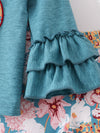 Halloween Floral Pumpkin Bell Pant Set