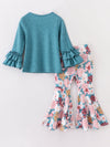 Halloween Floral Pumpkin Bell Pant Set