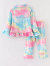 Tie-dye Ruffle Pajama Set